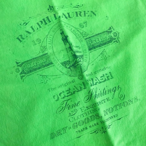 Neon Green Ralph Lauren Nautical Ocean Wash Nautical Drawstring Bag - Picture 2 of 5